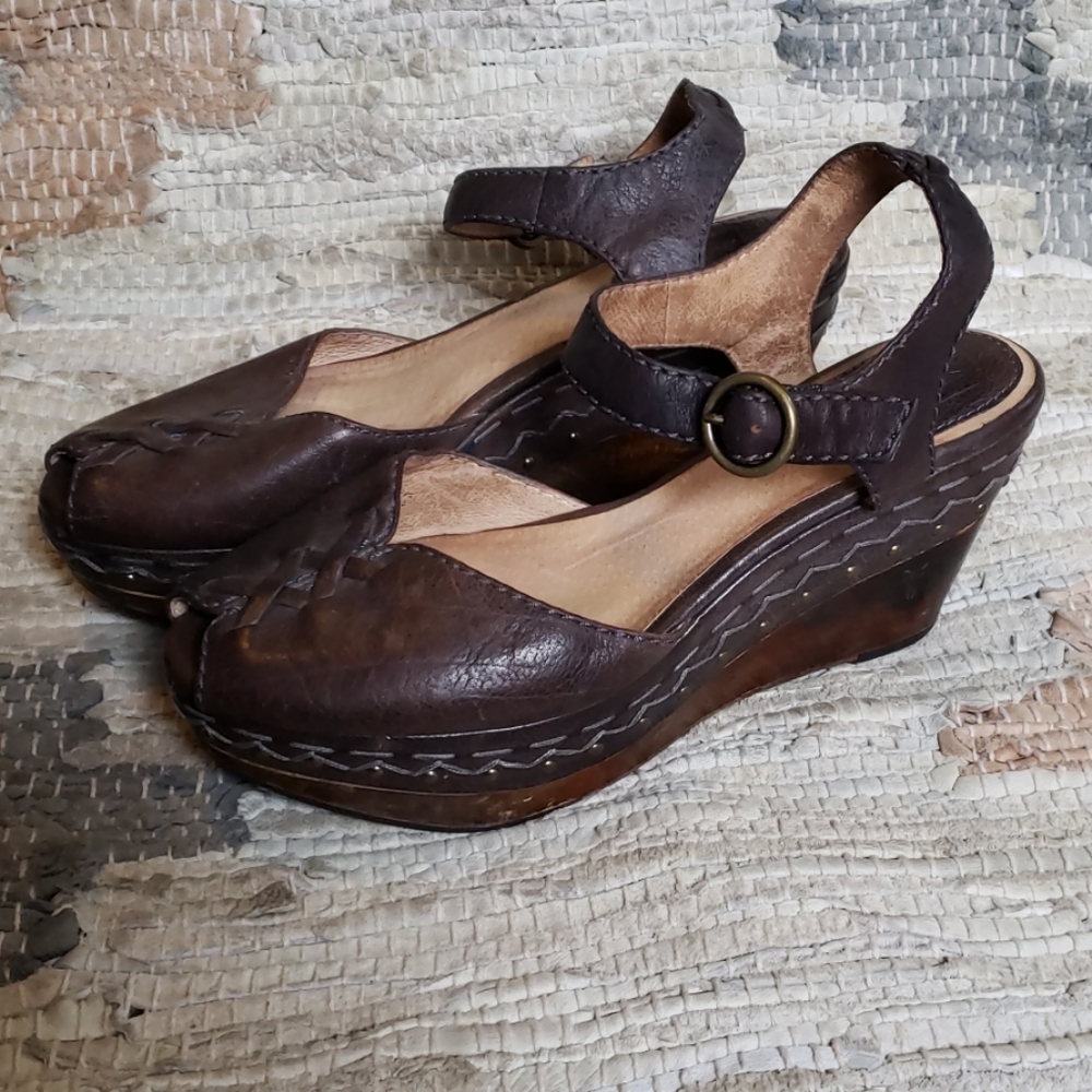 Frye Blair Platform Wedge Peep Toe Sandal